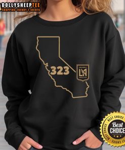 Original LAFC 323 Area Code State Sweatshirt featuring a stylish design for passionate LAFC fans.