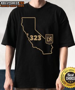 Original LAFC 323 Area Code State T-Shirt featuring a stylish design for soccer fans and LA supporters.