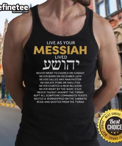 Original Live As Your Jewish Messiah Tank Top for Proud Messianic Hebrew Roots Fashion - Stylish and Meaningful Apparel