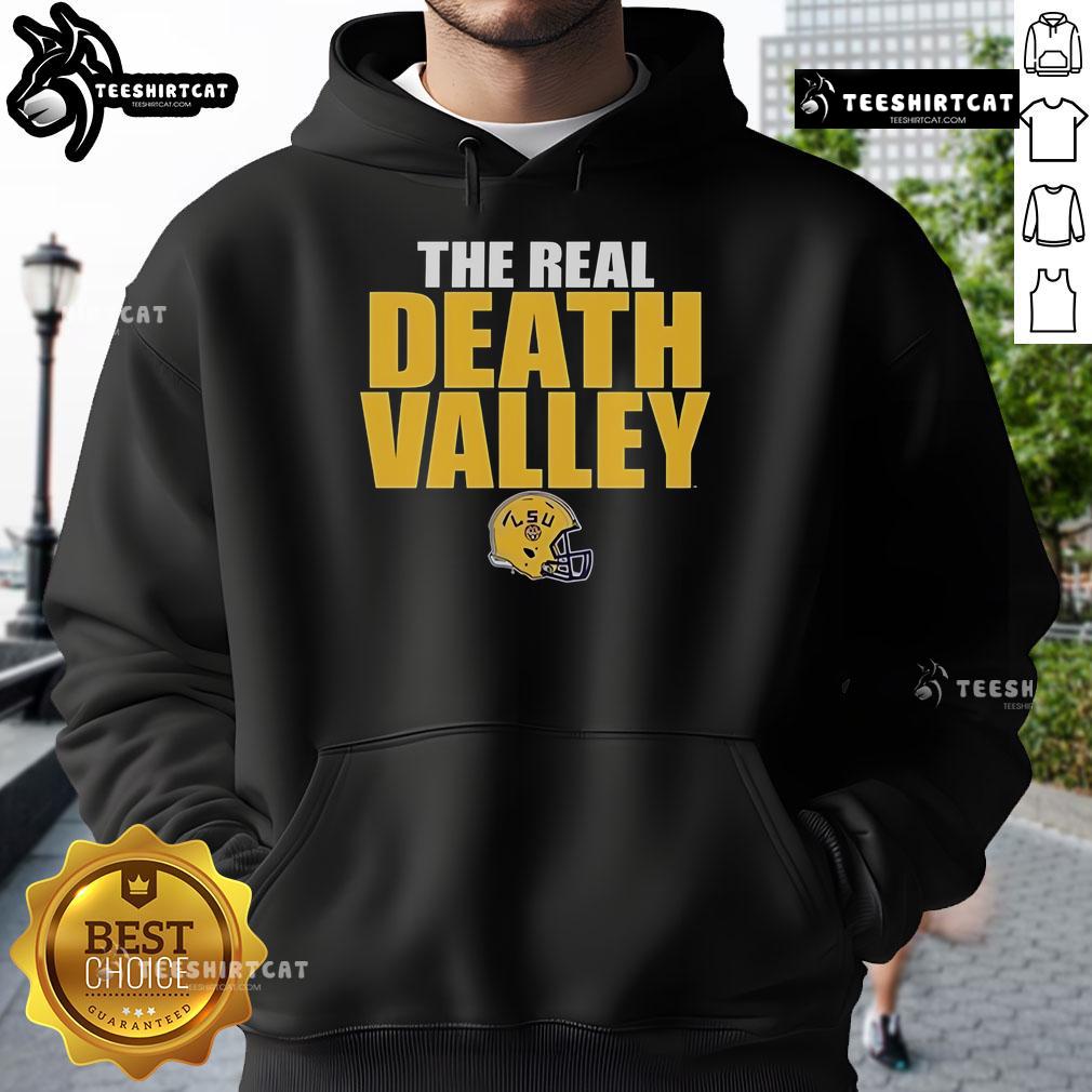 Original Lsu Tigers The Real Death Valley Helmet 2025 Hoodie Alt Text: Original LSU Tigers hoodie featuring the iconic Death Valley design for 2025, perfect for fans and collectors.