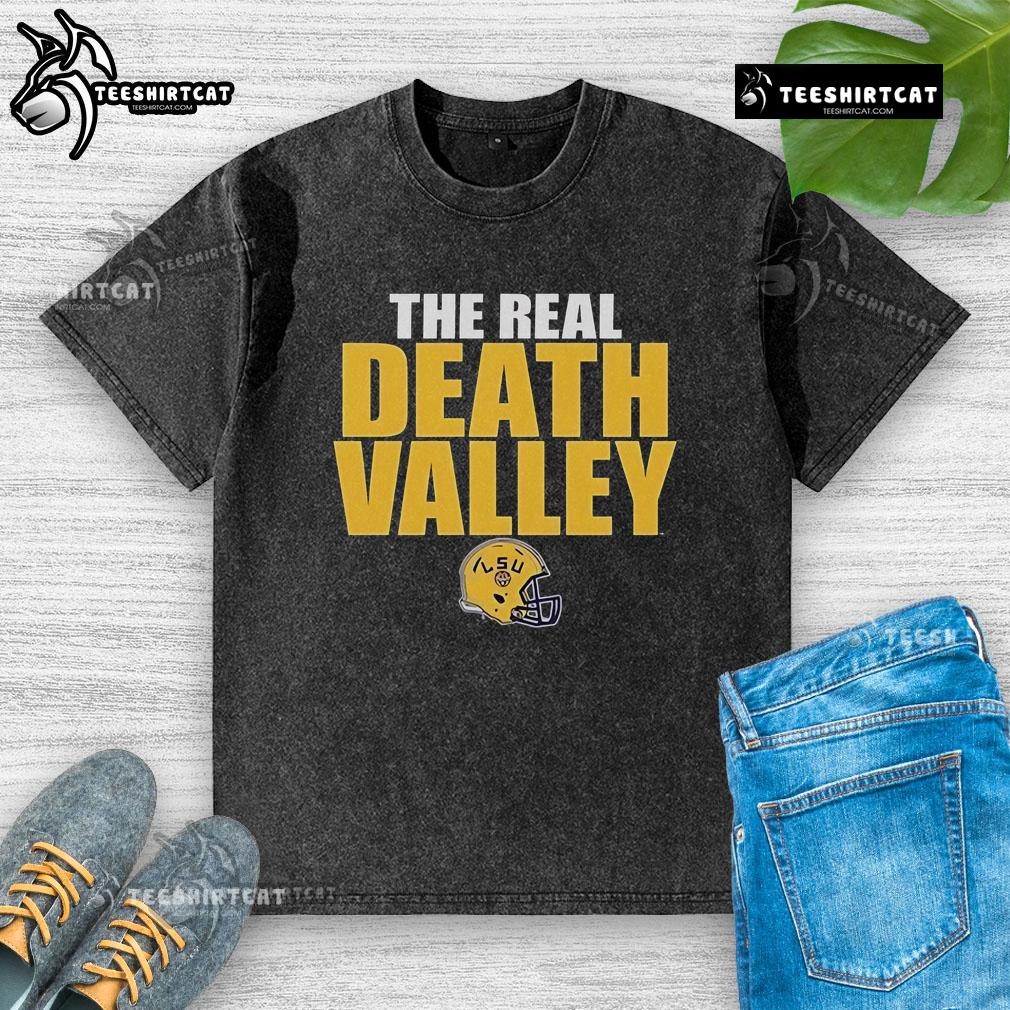Original Lsu Tigers The Real Death Valley Helmet 2025 Washed T Shirt Alt Text: Original LSU Tigers The Real Death Valley Helmet 2025 washed t-shirt featuring vibrant team colors and logo.