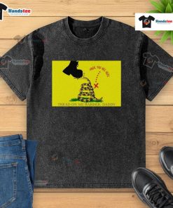 Original Maga You Are Here Tread On Me Harder Daddy Washed T-Shirt in stylish design, perfect for casual wear.