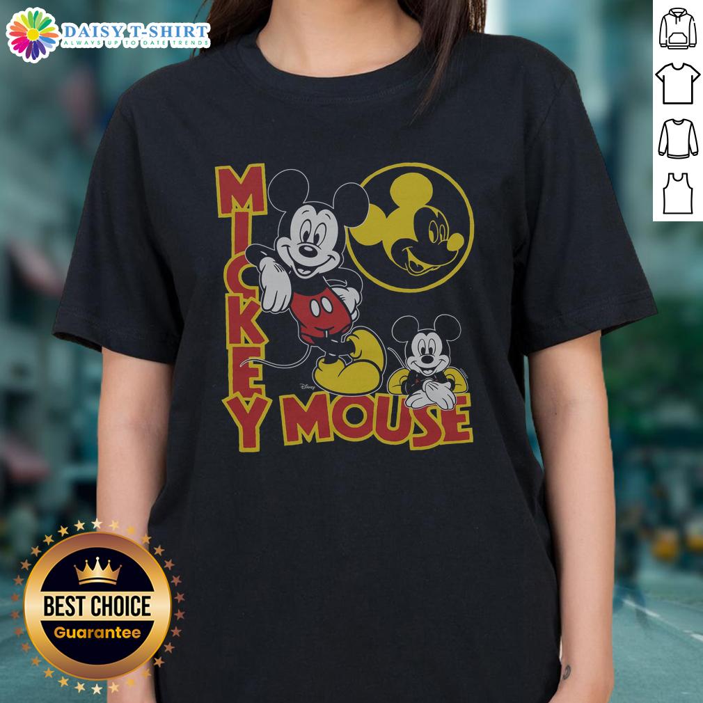 Original Mickey Mouse Poses Ladies Tee Original Mickey Mouse poses on a stylish ladies tee, perfect for Disney fans looking to showcase their love for classic characters.