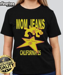 Original Mom Jeans California 25 Tour ladies tee featuring a stylish design, perfect for casual outings and trendy looks.