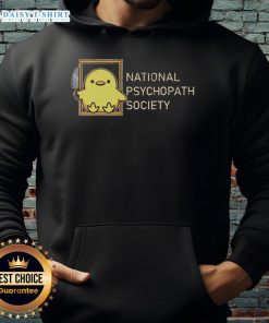 Original National Psychopath Society Hoodie featuring bold logo design on a stylish black background.