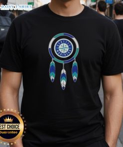 Original Native American Indians X Seattle Mariners Baseball T-Shirt featuring unique cultural design and vibrant colors.