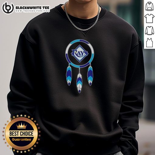 Original Native American Indians X Tampa Bay Rays baseball sweatshirt featuring vibrant design and team logo.