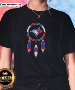 Original Native American Indians X Toronto Blue Jays baseball ladies tee featuring vibrant colors and stylish design.