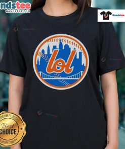 Original New York Mets LOL logo ladies tee in stylish design, perfect for fans showcasing team spirit and fashion.