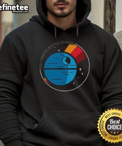 Alt Text: Original Orbital Battle Station Hoodie featuring a unique sci-fi design, perfect for fans of space-themed apparel.
