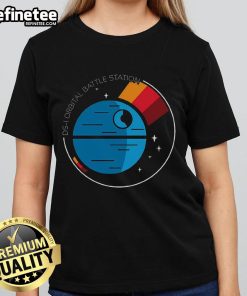 Original Orbital Battle Station Ladies Tee featuring a stylish graphic design inspired by sci-fi themes.