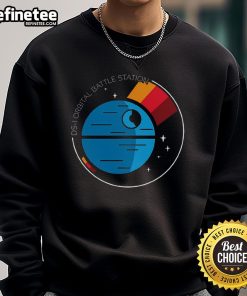 Original Orbital Battle Station Sweatshirt featuring a unique sci-fi design, perfect for fans of space-themed apparel.