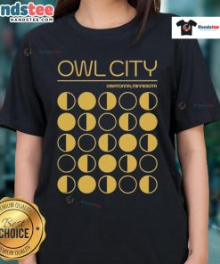 Original Owl City Owatonna Minnesota ladies tee featuring a stylish design, perfect for fans of the band and casual wear.