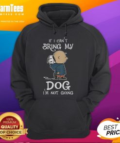 Alt Text: Original Peanuts Snoopy hoodie with 'If I Can't Bring My Dog I'm Not Going' slogan, perfect for dog lovers.