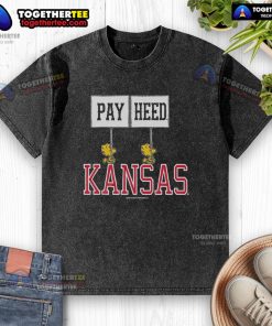 Original Peanuts Woodstock X Kansas Gameday Pay Heed Washed T-Shirt featuring vibrant graphics and a relaxed fit.