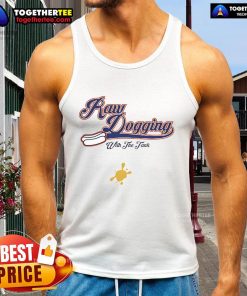 Original raw dog wearing a tank top, showcasing a playful and stylish look for pets in a vibrant outdoor setting.