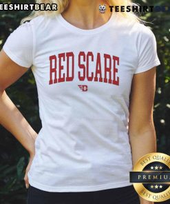 Original Red Scare Dayton Flyers ladies tee featuring vibrant team colors and logo, perfect for female fans.