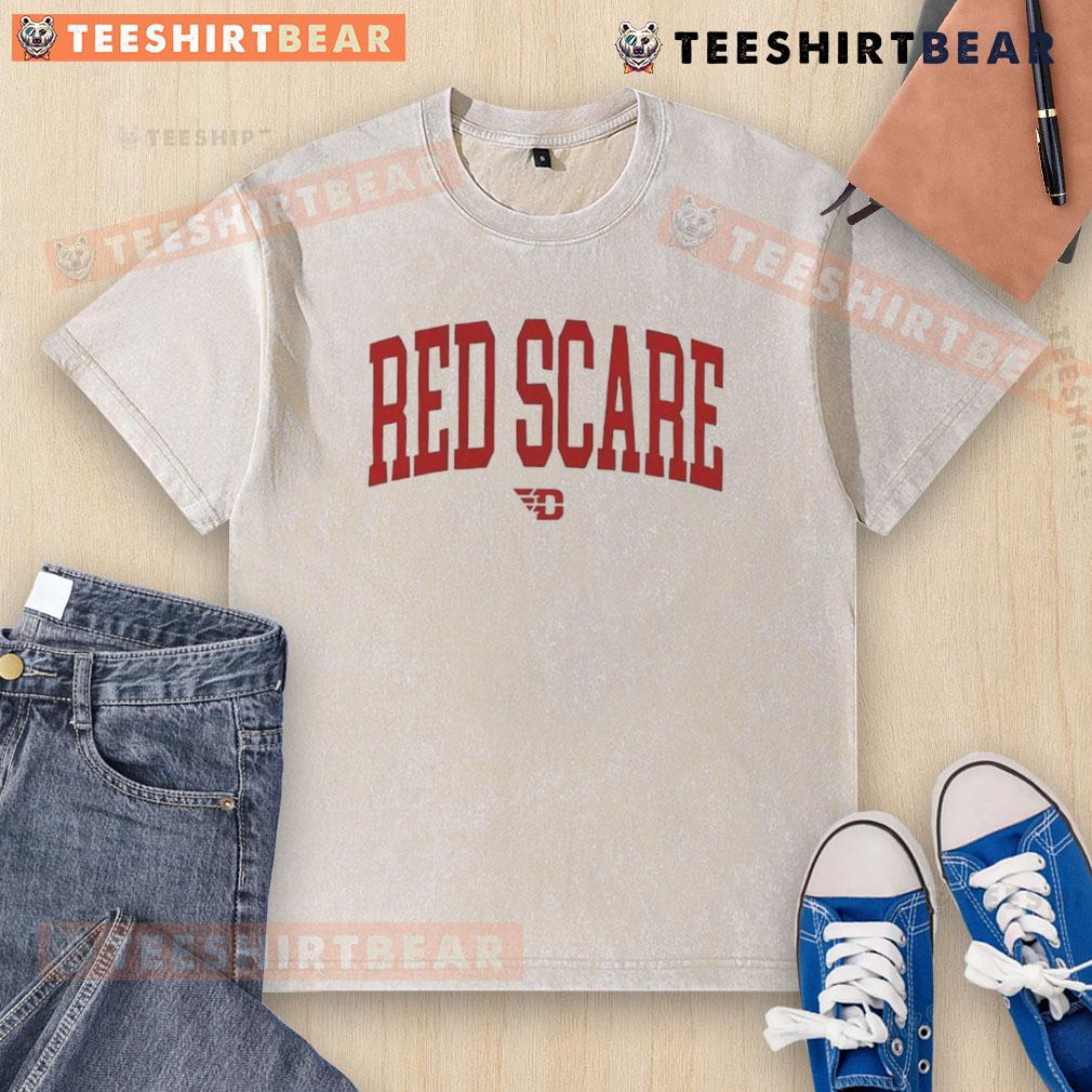 Original Red Scare Dayton Flyers Washed T Shirt Alt Text: Original Red Scare Dayton Flyers washed t-shirt featuring a vintage design and soft fabric for comfortable wear.