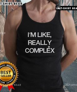 Alt Text: Renee Rapp wearing the Im Like Really Complex Tank Top, showcasing a stylish design and vibrant colors.
