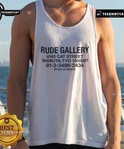 Original Rude Gallery 6193 cat street Shibuya tank top featuring a trendy graphic design, perfect for casual wear.
