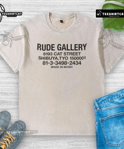 Original Rude Gallery 6193 Cat Street Shibuya washed t-shirt featuring a stylish design and unique streetwear aesthetic.