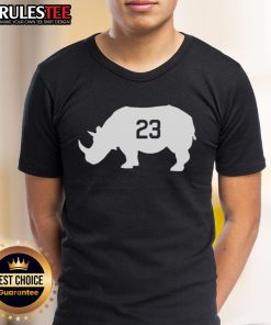 Original Ryne Sandberg Chicago Cubs Baseball T-Shirt featuring 'The Ryno Rhino 23' design, perfect for baseball fans.