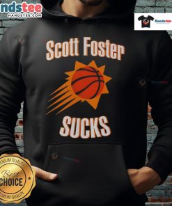 Scott Foster Sucks Throw Basketball Hoodie featuring a bold graphic design in vibrant colors, perfect for sports fans.