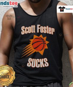 Original Scott Foster Sucks Throw Basketball Tank Top featuring a bold graphic design for basketball fans.
