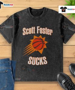 Scott Foster Sucks throw basketball washed t-shirt featuring a vibrant graphic design and comfortable fit.