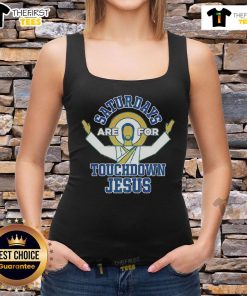 Original Smack Apparel Saturdays Touchdown Jesus Tank Top featuring a vibrant design perfect for game day wear.