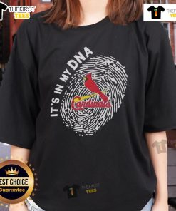 Alt Text: Original St. Louis Cardinals in My DNA ladies tee featuring vibrant team colors and logo for passionate fans.