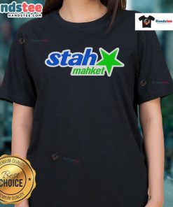 Original Stah Mahket Star Ladies Tee featuring a stylish design perfect for casual wear and showcasing unique fashion.