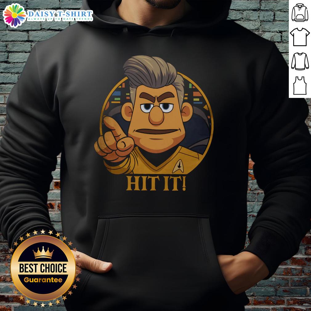 Original Star Trek Cartoon Captain Hit It! Sci Fi Parody Hoodie Original Star Trek cartoon hoodie featuring Captain parody design, perfect for sci-fi fans and pop culture enthusiasts.