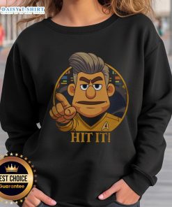 Alt Text: Original Star Trek cartoon sweatshirt featuring Captain parody design, perfect for sci-fi fans and collectors.
