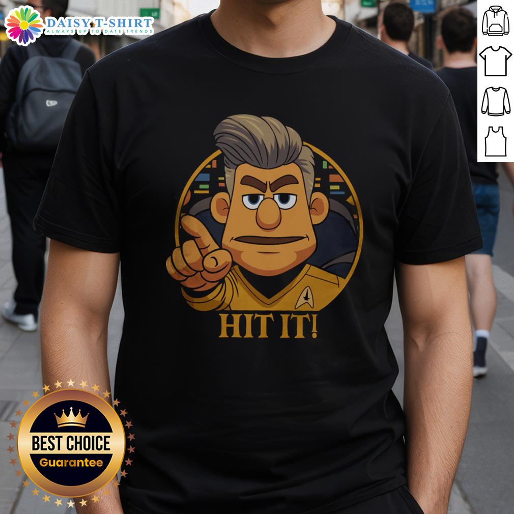 Original Star Trek Cartoon Captain Hit It! Sci Fi Parody T Shirt Original Star Trek Cartoon Captain Hit It! Sci-Fi Parody T-Shirt featuring colorful graphics and iconic characters.