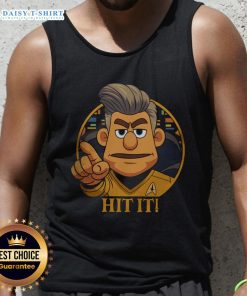 Original Star Trek cartoon parody tank top featuring Captain in a fun sci-fi design, perfect for fans of the series.