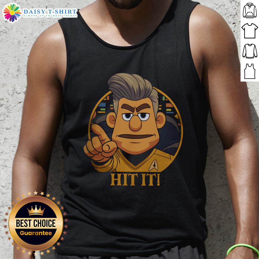 Original Star Trek Cartoon Captain Hit It! Sci Fi Parody Tank Top Original Star Trek cartoon parody tank top featuring Captain in a fun sci-fi design, perfect for fans of the series.