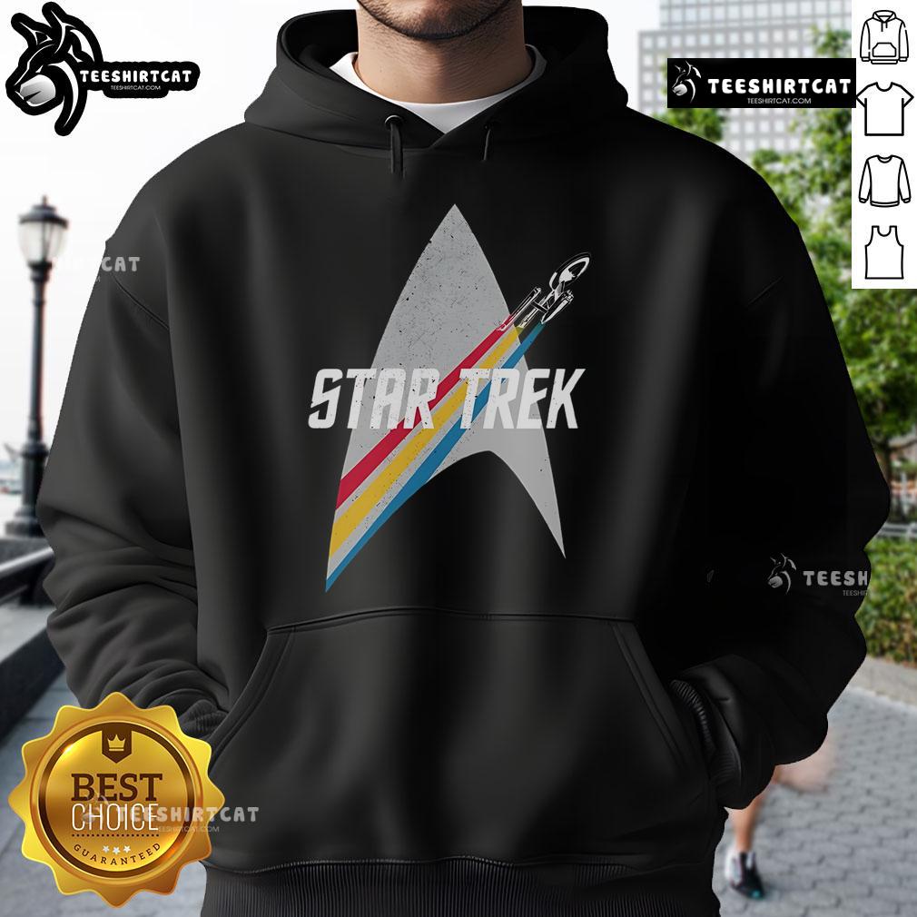 Original Star Trek Series Retro Striped Logo Hoodie Original Star Trek Series retro striped logo hoodie featuring vibrant colors and a classic design for fans.