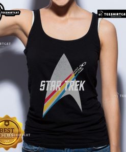 Original Star Trek Series retro striped logo tank top in vibrant colors, perfect for fans of classic sci-fi apparel.