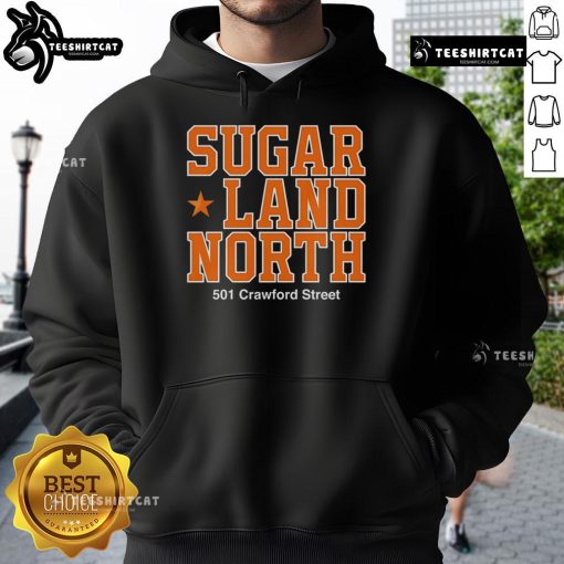 Original Sugar Land North 501 Crawford Street Ram Hoodie in stylish design, perfect for casual wear and local pride.
