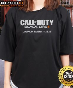 Alt Text: Original T-Dawg Call of Duty Black Ops II launch event ladies tee from 11.13.12 featuring iconic game graphics.