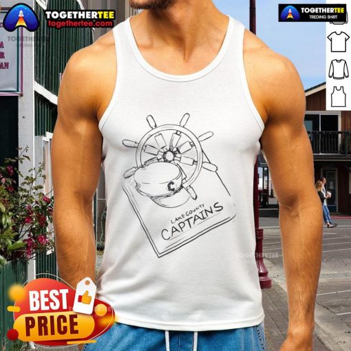Original The Captain's Lake County tank top featuring a vibrant design, perfect for summer outings and casual wear.