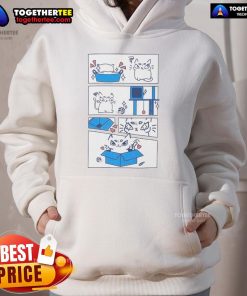 Original The Cat in a cozy box wearing a cute hoodie, showcasing his love for comfort and style.
