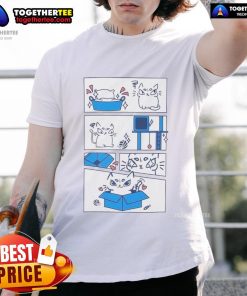 Alt Text: Cute The Cat And His Love Of The Box t-shirt featuring an adorable cat graphic, perfect for feline lovers.