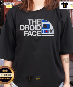 Alt Text: Original The Droid Face Ladies Tee featuring a stylish design for fans of sci-fi and pop culture apparel.