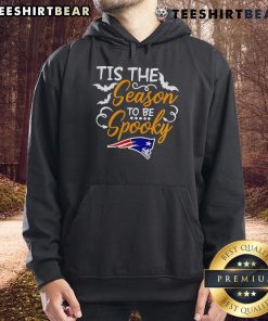 Original Tis The Season To Be Spooky New England Patriots Hoodie in festive Halloween colors, perfect for football fans.