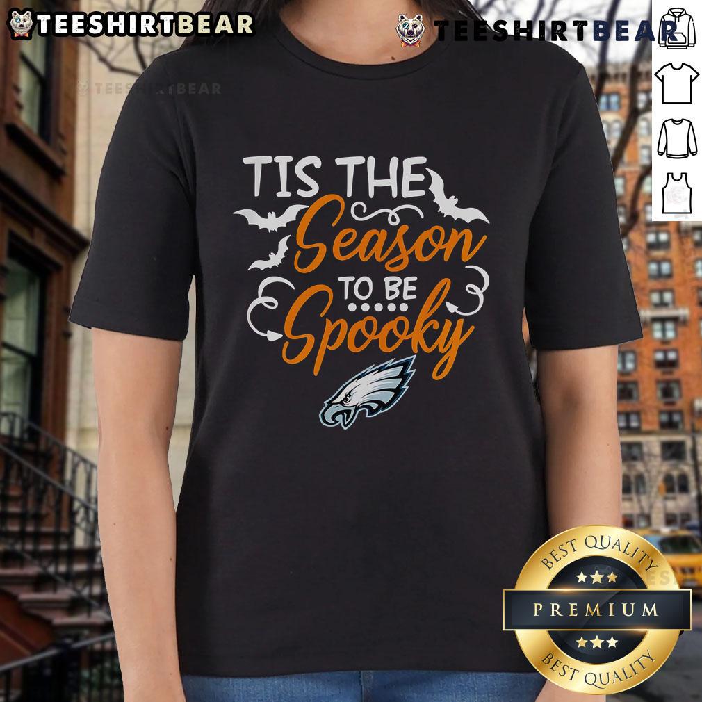 Original Tis The Season To Be Spooky Philadelphia Eagles Ladies Tee