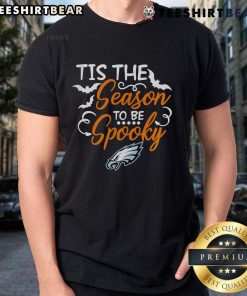 Original Tis The Season To Be Spooky Philadelphia Eagles T-Shirt featuring festive design for Halloween and football fans.