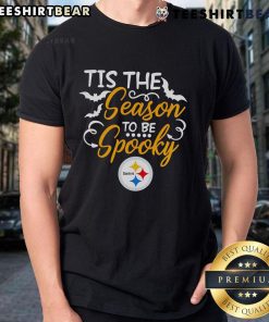 Original Tis The Season To Be Spooky Pittsburgh Steelers T-Shirt featuring festive designs for Halloween fans.