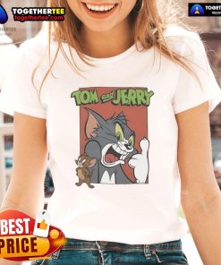 Original Tom and Jerry Ladies Tee featuring classic cartoon design, perfect for fans of the iconic animated series.
